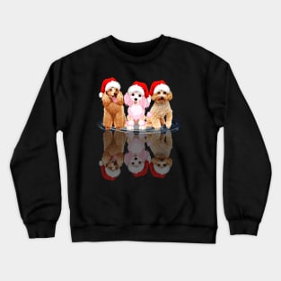 Shadow Poodle Dog Christmas Sweatershirt Cute Poodle Santar Hat Gift T-Shirt Crewneck Sweatshirt